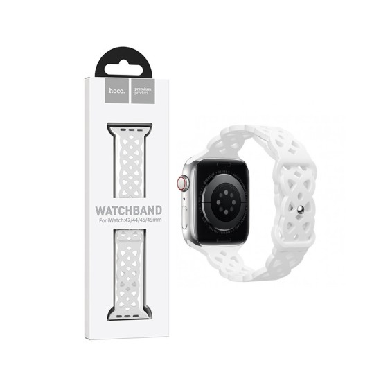 Hoco Silicone Hollow Bracelet WA09 (42/44/45/49mm) for iWatch White Hoco Silicone Hollow Bracelet WA09 (42/44/45/49mm) for iWatch White